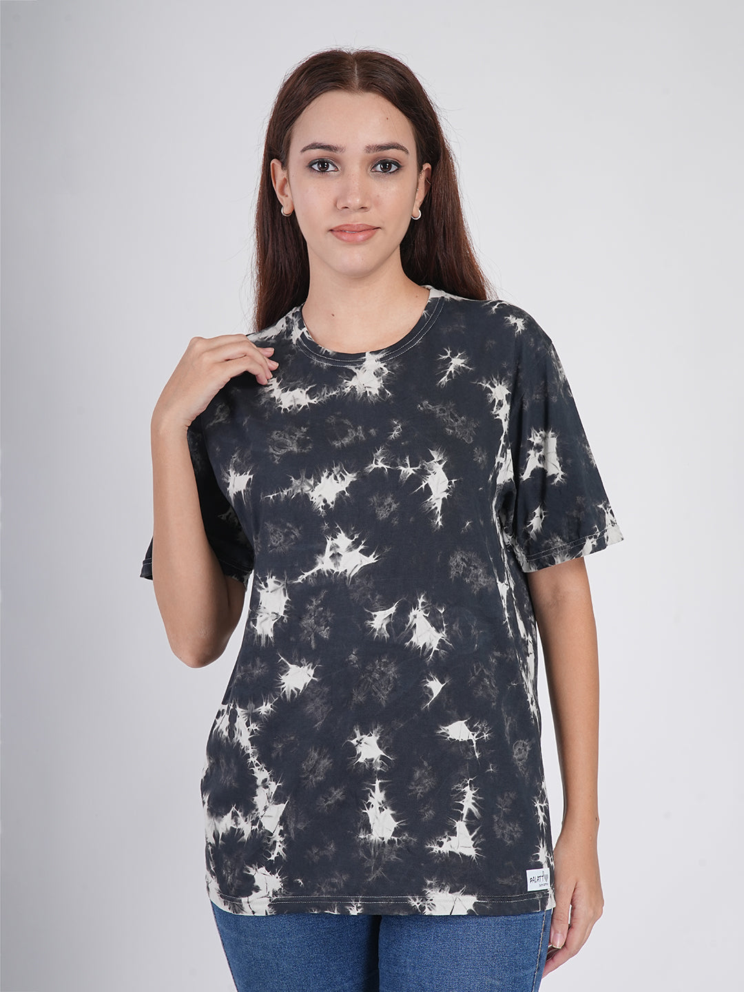 Midnight Storm Shibori Tie-Dye Oversized T-Shirt