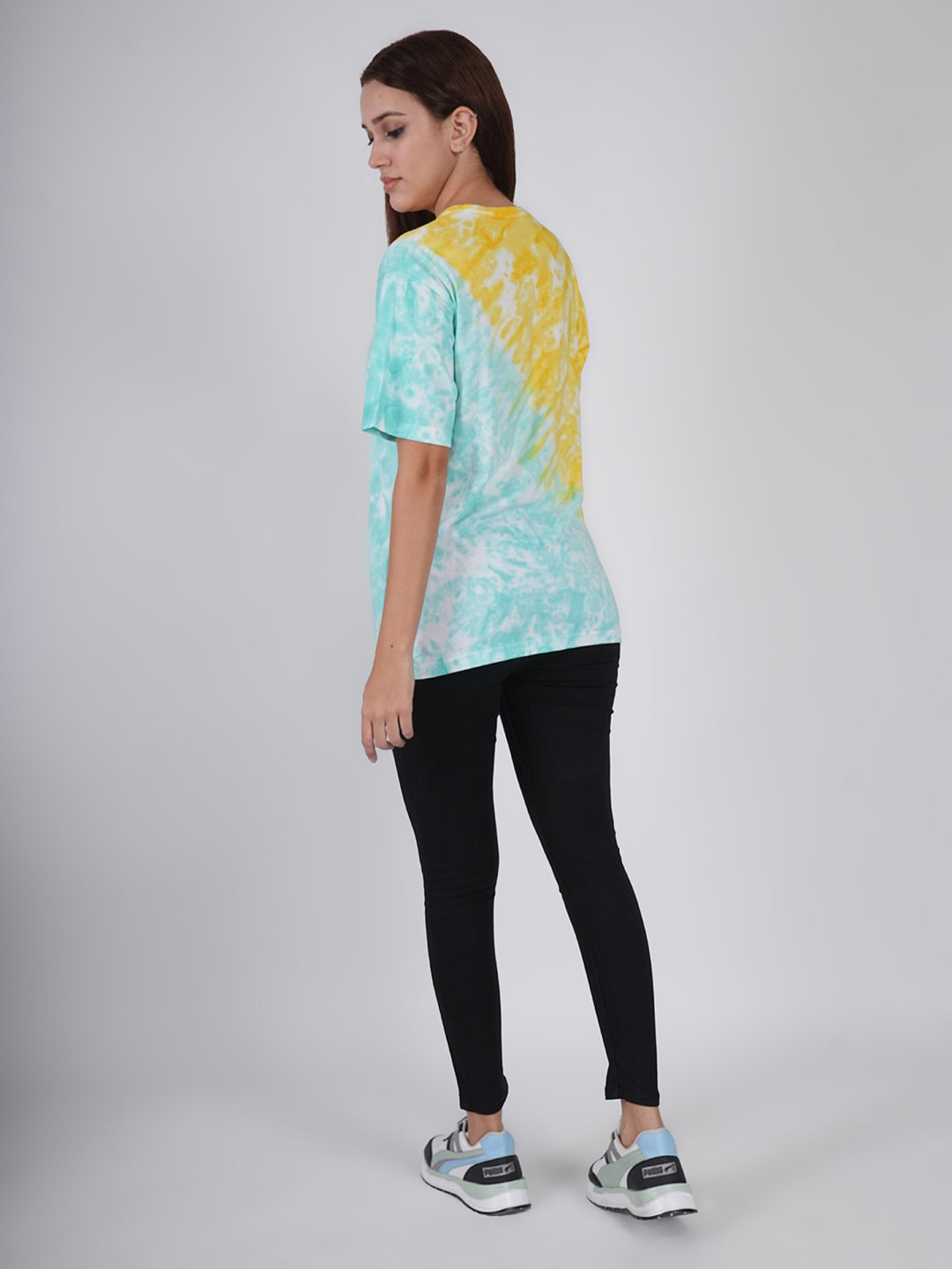 Summer Splash Dual-Tone Tie-Dye Oversized T-Shirt