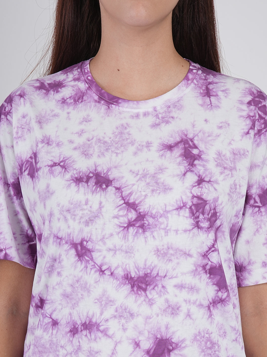 Wild Orchid Tie-Dye Oversized Cotton T-Shirt