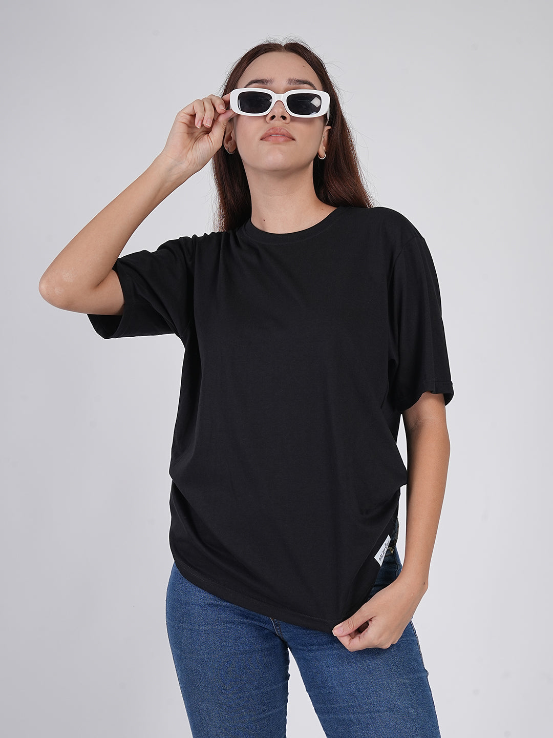 Palatt® Regular Soft Round Neck Pure Organic Cotton Black T-Shirt for