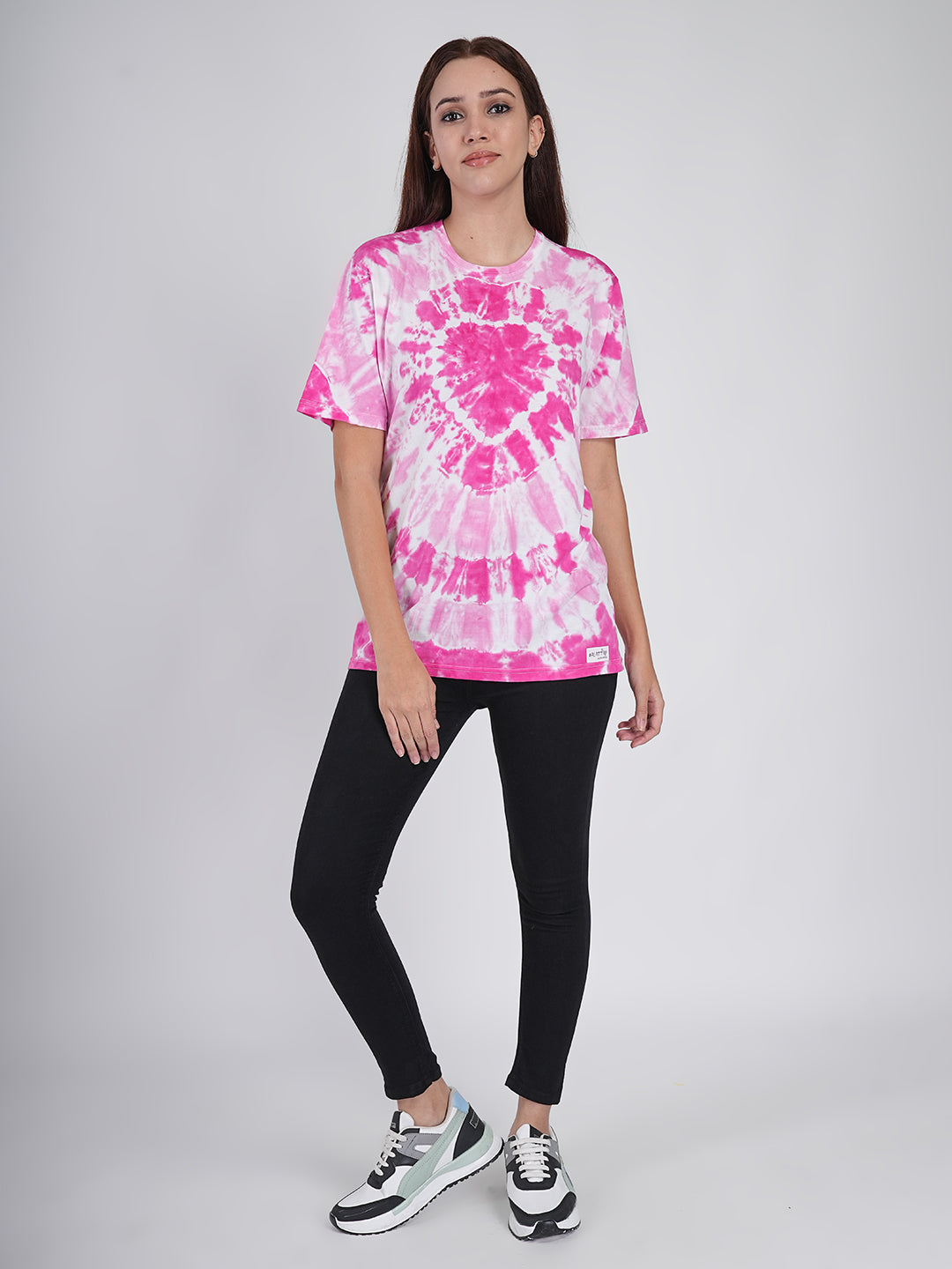 Pink Radiance Spiral Tie-Dye Oversized T-Shirt