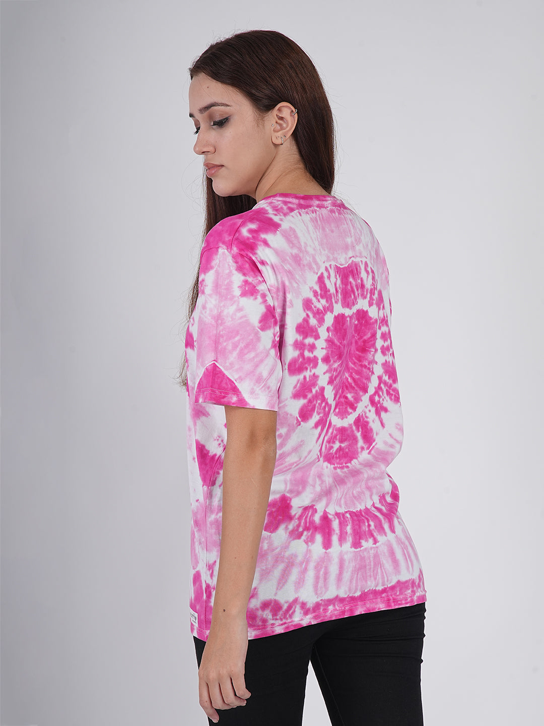 Pink Radiance Spiral Tie-Dye Oversized T-Shirt