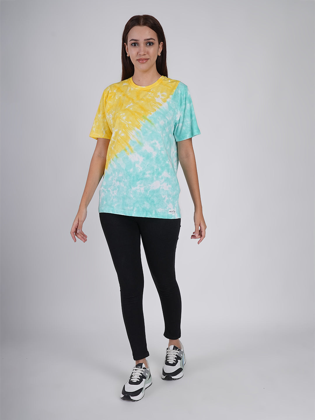 Summer Splash Dual-Tone Tie-Dye Oversized T-Shirt