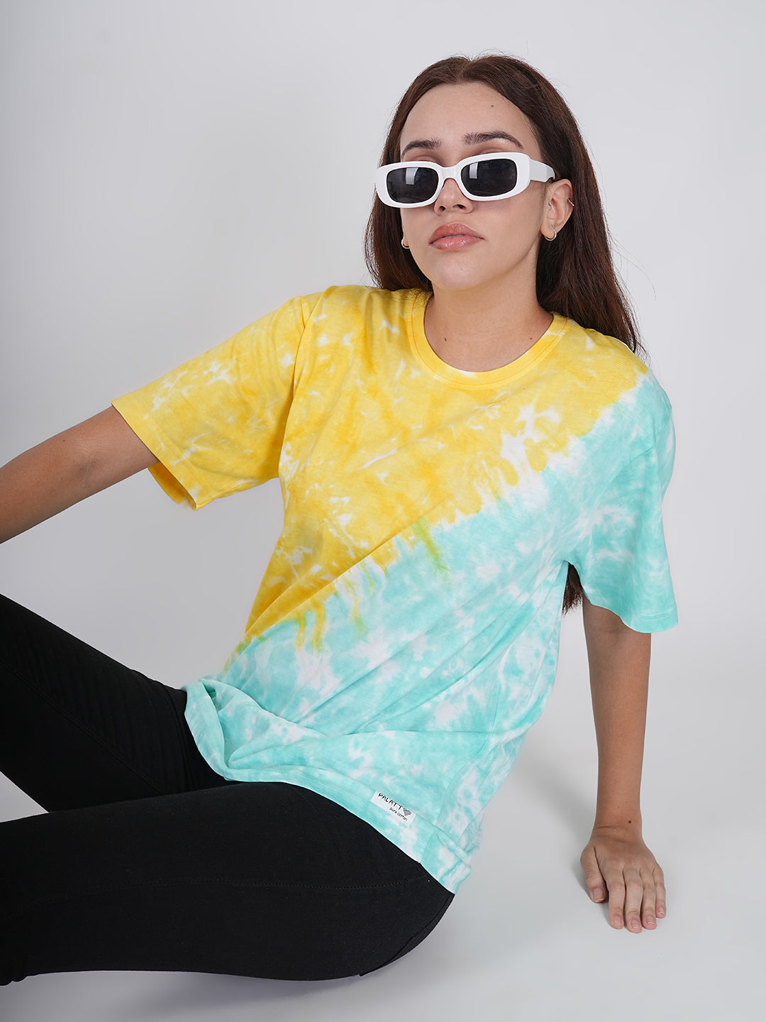 Summer Splash Dual-Tone Tie-Dye Oversized T-Shirt