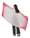 Vibrant Ombre Tie-Dye Cotton Scarf in Fuchsia and White
