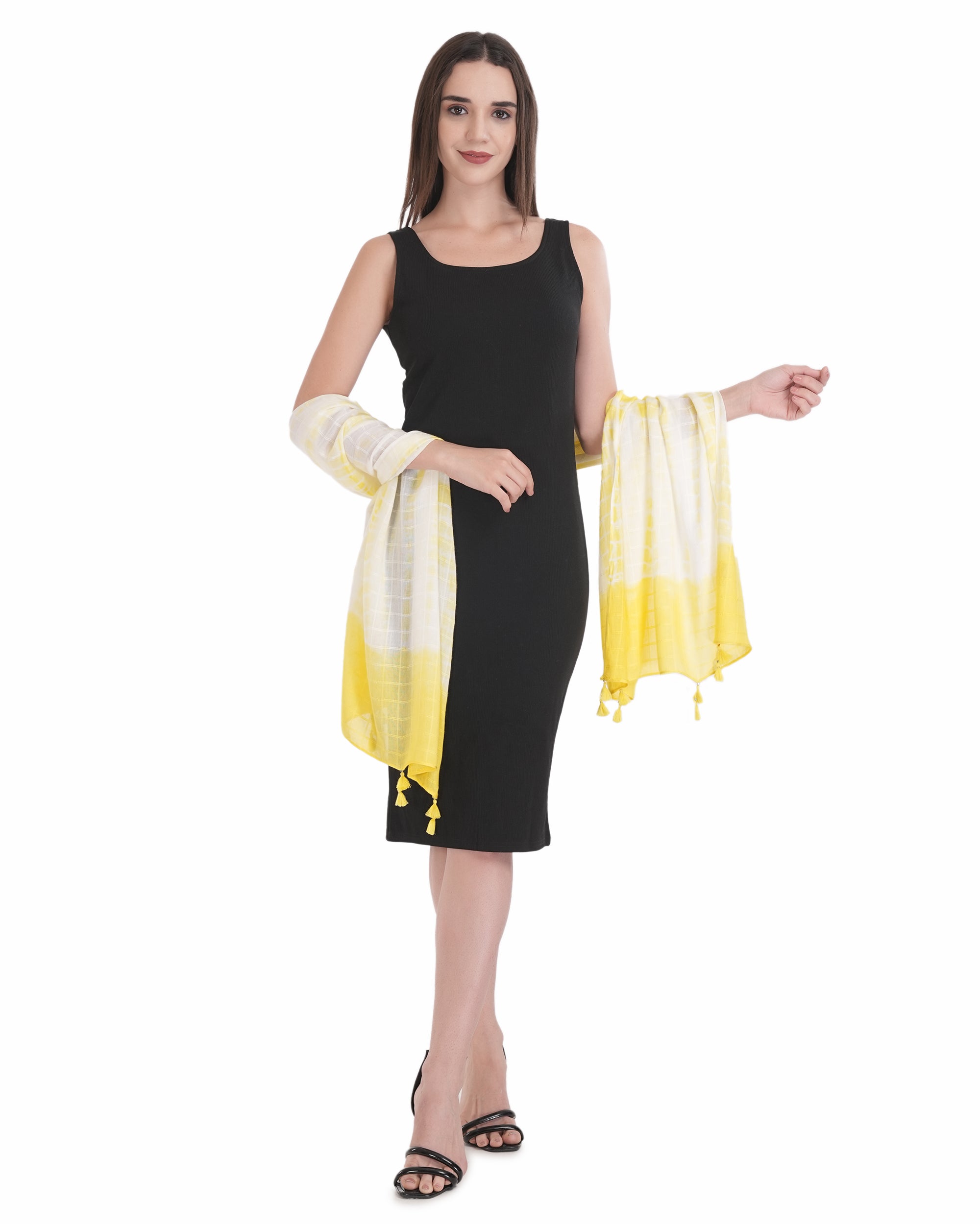 Elegant White & Yellow Ombre Checker