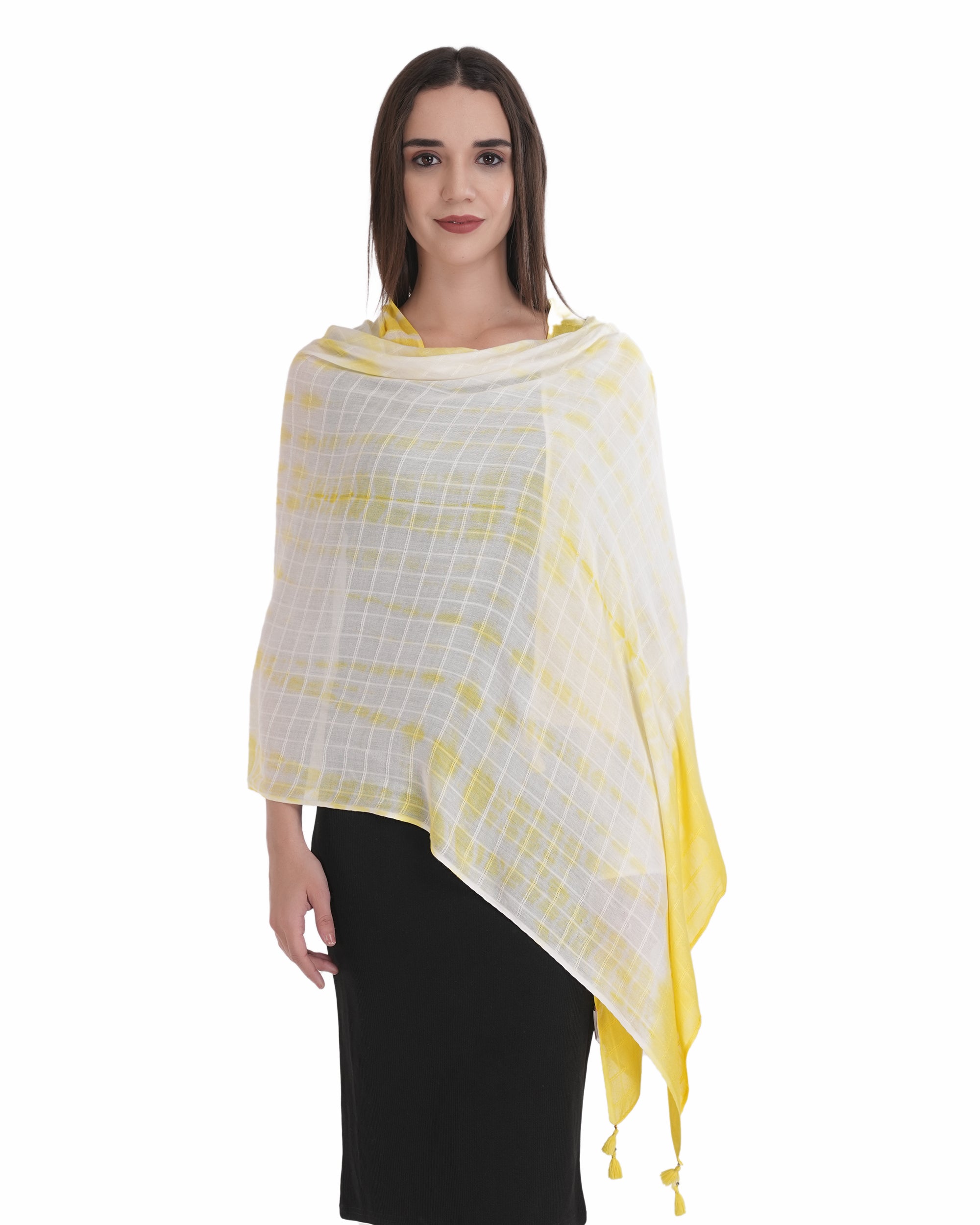 Elegant White & Yellow Ombre Checker